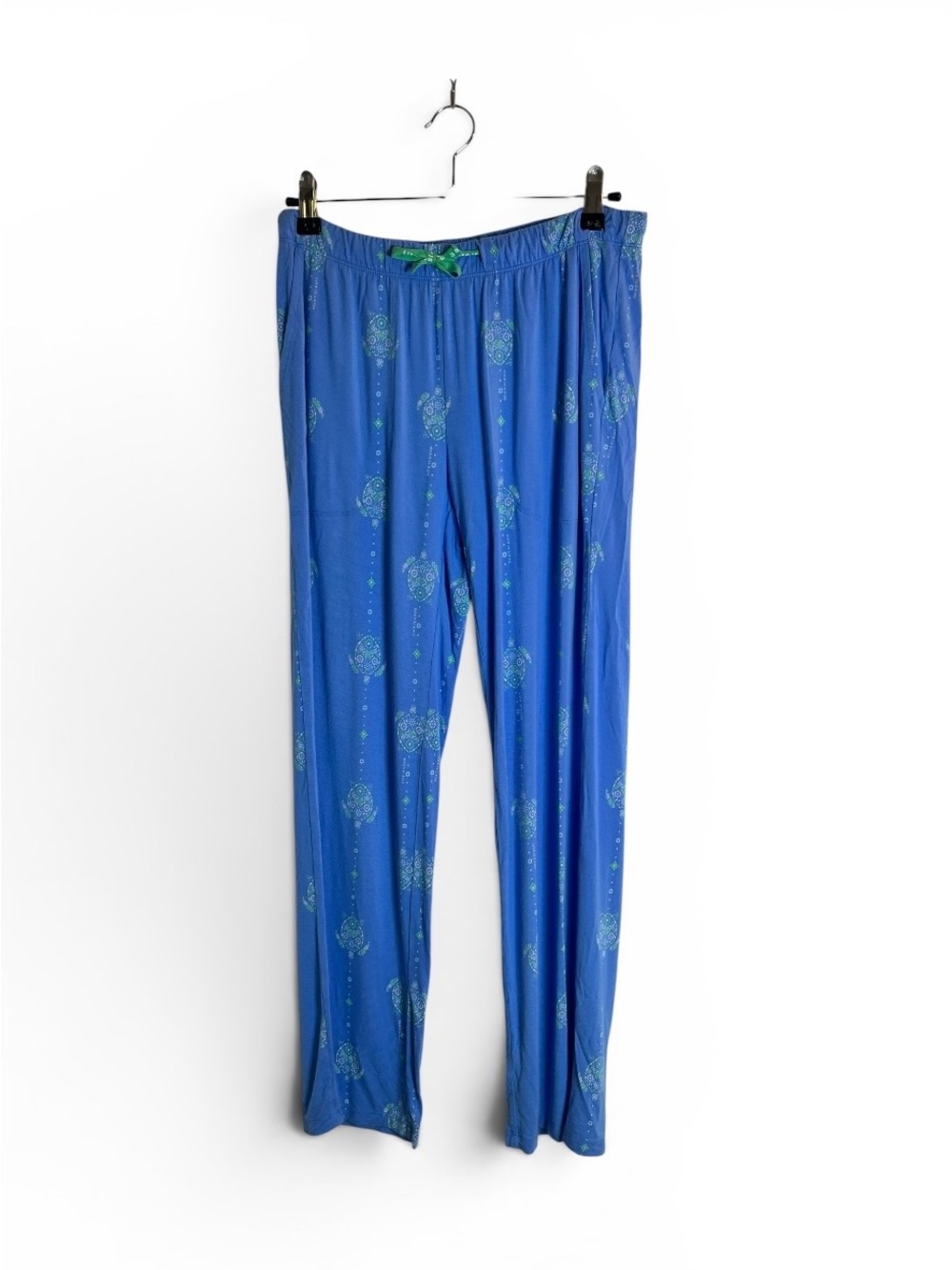 Life Is Good Turtle Pajama Pant, Blue and Green, Pockets, Sleepwear